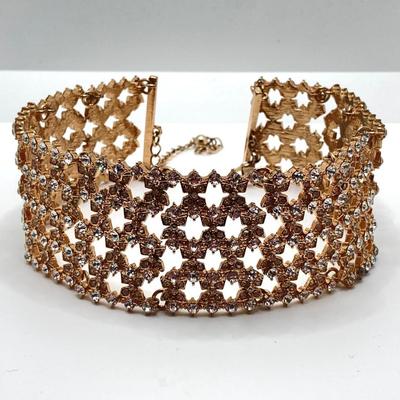 LOT 254: Rhinestone Necklaces Including Choker Style with Silver Tone Bracelet