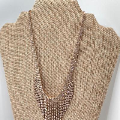 LOT 254: Rhinestone Necklaces Including Choker Style with Silver Tone Bracelet