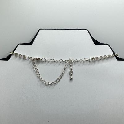 LOT 254: Rhinestone Necklaces Including Choker Style with Silver Tone Bracelet