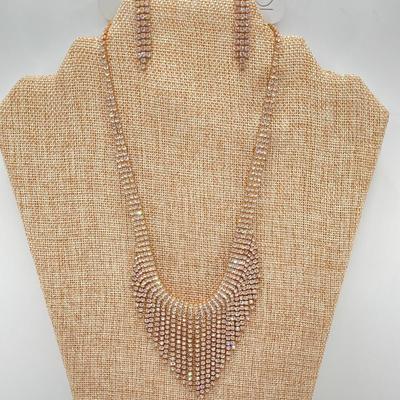 LOT 254: Rhinestone Necklaces Including Choker Style with Silver Tone Bracelet