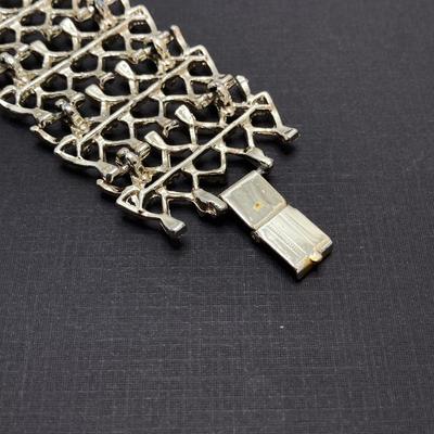 LOT 254: Rhinestone Necklaces Including Choker Style with Silver Tone Bracelet