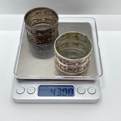 LOT 257: Pair of Gorham Sterling 1150 Napkin Rings, TW 43.00g