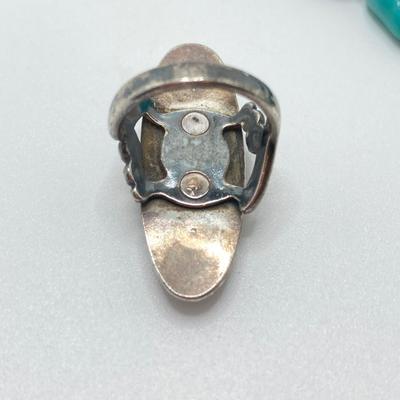 LOT 258: Collection of Silver and Turquoise Jewelry - Sterling Sz 4 Ring Included