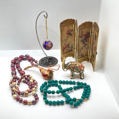 LOT 259: Asian Themed Collection and Beaded Necklaces - Monet Included