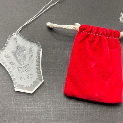 LOT 260: Waterford Crystal Ornament Collection - 1981, 1982, 1983 and 1984 in Original Pouches and Cases