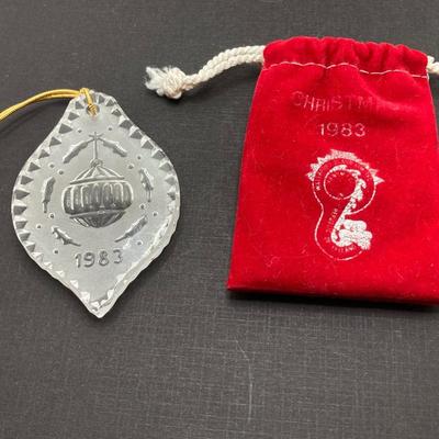 LOT 260: Waterford Crystal Ornament Collection - 1981, 1982, 1983 and 1984 in Original Pouches and Cases