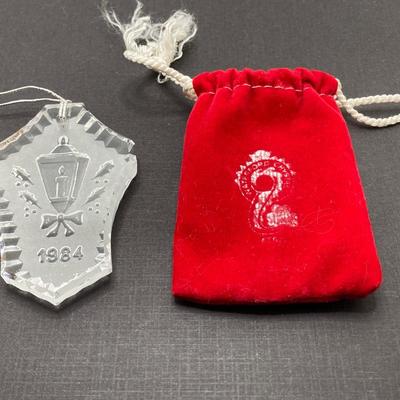 LOT 260: Waterford Crystal Ornament Collection - 1981, 1982, 1983 and 1984 in Original Pouches and Cases