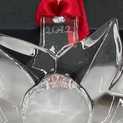 LOT 261: Pair of Wheaton Village Blown Glass Ornaments and Orrefors Crystal 2012 Annual Ornament