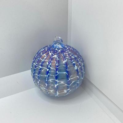 LOT 261: Pair of Wheaton Village Blown Glass Ornaments and Orrefors Crystal 2012 Annual Ornament