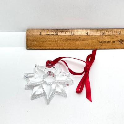 LOT 261: Pair of Wheaton Village Blown Glass Ornaments and Orrefors Crystal 2012 Annual Ornament