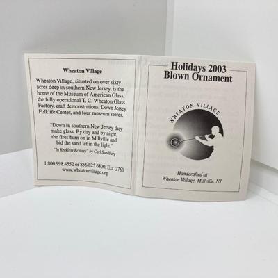 LOT 261: Pair of Wheaton Village Blown Glass Ornaments and Orrefors Crystal 2012 Annual Ornament