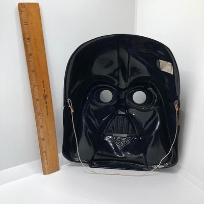 LOT 262: Vintage Darth Vader Mask, Star Wars Trilogy VHS Set, Hallmark Batman / Indiana Jones Ornaments and "The Menacing...