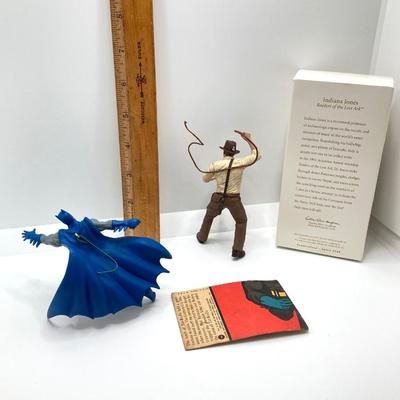 LOT 262: Vintage Darth Vader Mask, Star Wars Trilogy VHS Set, Hallmark Batman / Indiana Jones Ornaments and "The Menacing...