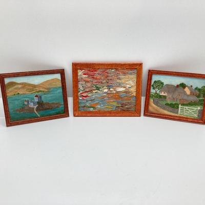 LOT 263: Sweet Collection of Miniature Artwork / Paintings by Artist Ed Steelman in Clear Plastic Storage Container