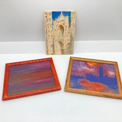 LOT 263: Sweet Collection of Miniature Artwork / Paintings by Artist Ed Steelman in Clear Plastic Storage Container