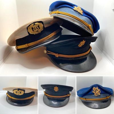 LOT 267: Collection of Three Vintage Captain Style Hats - Kuenzel Bros Philadelphia and More
