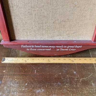 LOT 269: Vintage Wood Furkin Bucket, Sugar Sack and Wooden Chalk Board