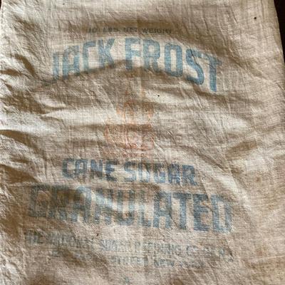 LOT 269: Vintage Wood Furkin Bucket, Sugar Sack and Wooden Chalk Board