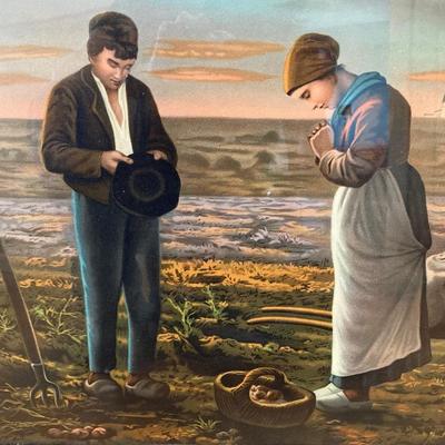 LOT 270: Couple Praying - The Angelus Style Wall Hanging