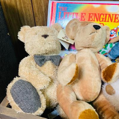 LOT 271: Wooden “Once Upon a Time” Cradle Loaded with Plush Animals and Oversized Children’s Books