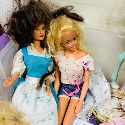 LOT 272: Collection of Barbie and Other Fashion Dolls, Clothing, Horses, a Polly Pocket Map Mat