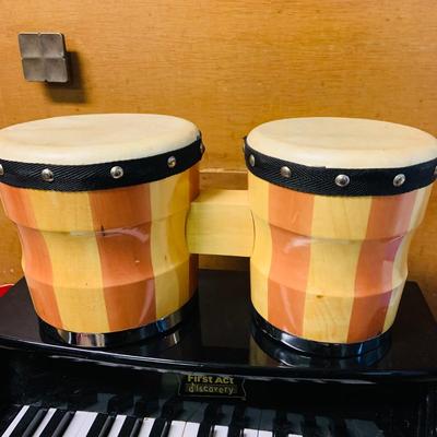 LOT 273: Collection of Children’s Musical Instruments Featuring FAO Schwartz’s Dance on Piano Mat; Bongos, Tambourine, Mini Piano and Guitar
