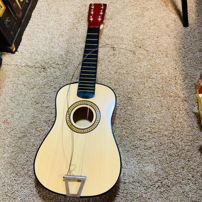 LOT 273: Collection of Children’s Musical Instruments Featuring FAO Schwartz’s Dance on Piano Mat; Bongos, Tambourine, Mini Piano and Guitar