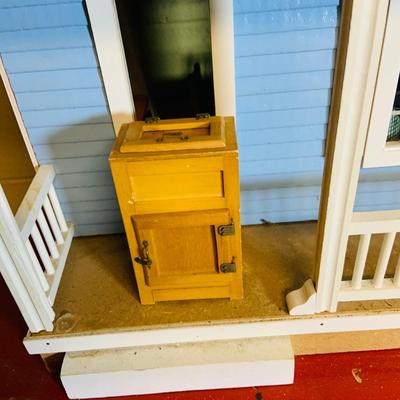 LOT 274: Beautiful Victorian Style Doll House Loaded with Accessories Blue and Red Children’s Desk