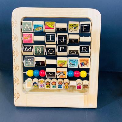 LOT 278: Early Childhood Educational Toys Featuring Wooden Alphabet Blocks, Building Blocks, Mini Curves Puzzle