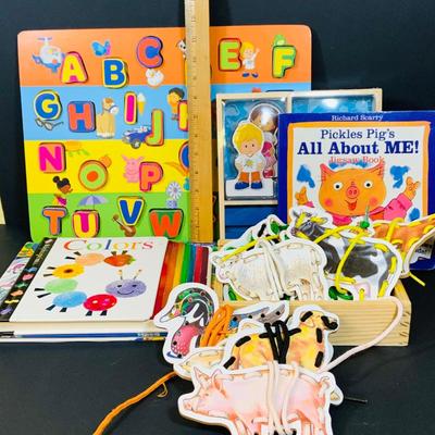 LOT 281: Assortment of Young Children’s Educational Toys, Books and Puzzles By Fisher Price and More