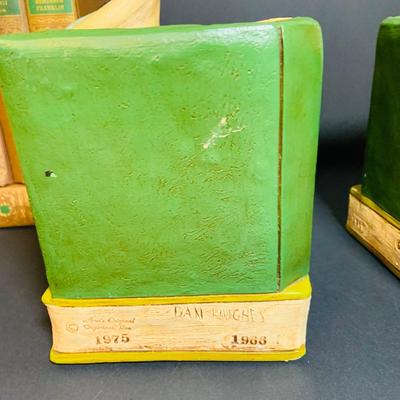 LOT 282: Who Knew - Set of Two (2) Ann’a Original 1975 Chalk Ware Professor Owl Book Ends by Dan Hughes and a Collection of “World’s...