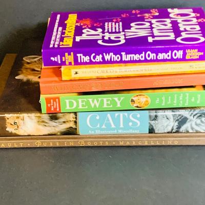 LOT 290: Crazy Cat Collection Featuring Cat Lady Nut Cracker, Cat Lamp, Books, Plush Wicker Basket Cat Toy and More