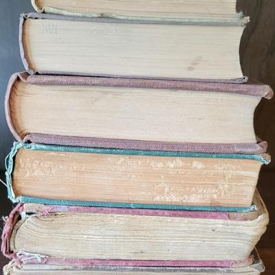 LOT 302: Six Assorted Vintage Hard Back Books - Bottom Book with Handwritten Note Inside Cover