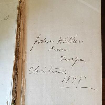 LOT 302: Six Assorted Vintage Hard Back Books - Bottom Book with Handwritten Note Inside Cover