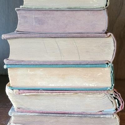 LOT 302: Six Assorted Vintage Hard Back Books - Bottom Book with Handwritten Note Inside Cover