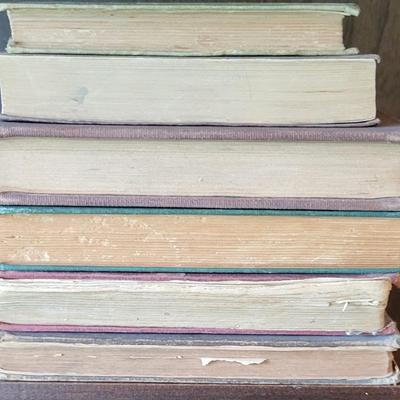 LOT 302: Six Assorted Vintage Hard Back Books - Bottom Book with Handwritten Note Inside Cover