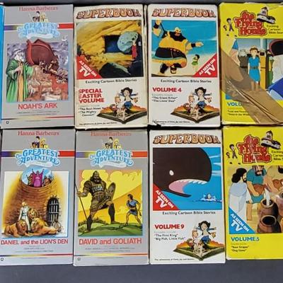 LOT 312: Eighteen Assorted Christian Cartoon VHS Tapes
