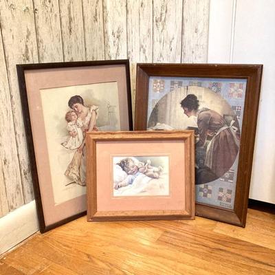 LOT 313: Collection of Mother and Child Wall Art - "The First Prayer", Norman Rockwell and More