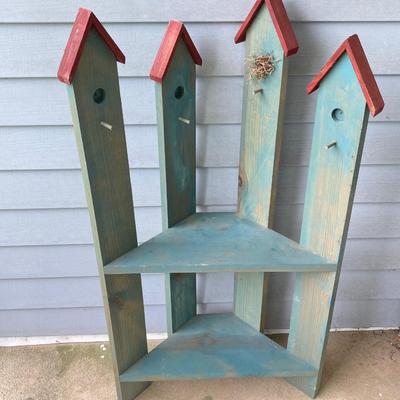 LOT 314: Gardener / Outdoor Collection - Wooden Rack / Shelf with Shovel, Garden Tools and Croquet Set