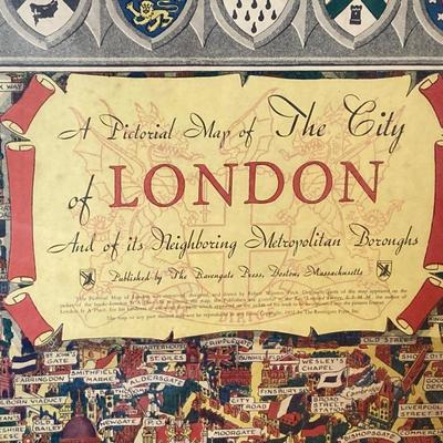 LOT 315: Vintage London England Wall Art, Books and Toy London Bus and Taxi in Original Package