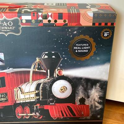 LOT 316: FAO Schwarz 30-Piece Motorized Train Set in Original Box