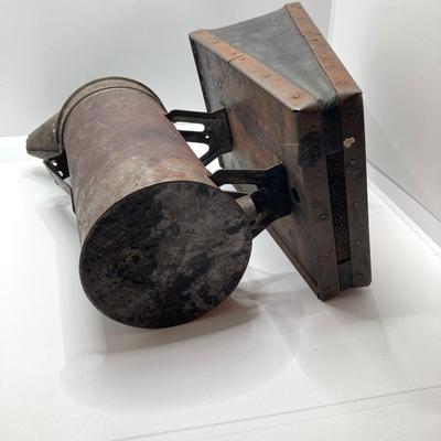 LOT 319: Antique / Vintage Bee Keepers Supplies Bee Smoker, Vintage Tins, Tokens, Notre Dame Matchbook and More