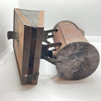 LOT 319: Antique / Vintage Bee Keepers Supplies Bee Smoker, Vintage Tins, Tokens, Notre Dame Matchbook and More