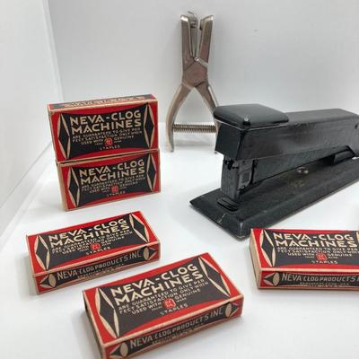 LOT 320: Vintage Collection - Bostitch Stapler and Staples, Door Knobs, Cabinet Hardware, Pedometer, Velvet Wall Covering and Much More