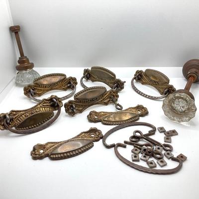 LOT 320: Vintage Collection - Bostitch Stapler and Staples, Door Knobs, Cabinet Hardware, Pedometer, Velvet Wall Covering and Much More