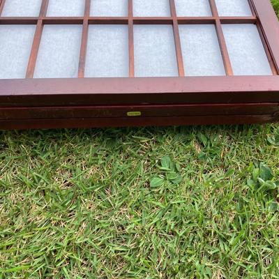 LOT 323: Pair of Wooden 3 Panel Privacy Room Dividers