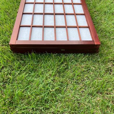 LOT 323: Pair of Wooden 3 Panel Privacy Room Dividers