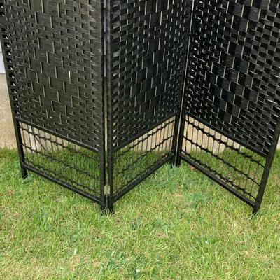 LOT 324: Black Woven Style 3 Panel Room Divider