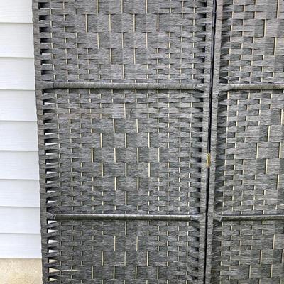 LOT 324: Black Woven Style 3 Panel Room Divider