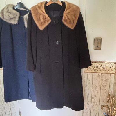LOT 325 Vintage Fur Collared Coats: Helen Bick, Montclair NJ, Mary Lewis for Sears & Shagmor